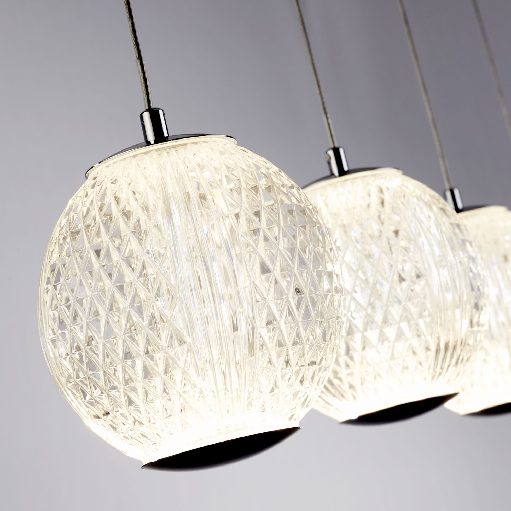 51485-5CC Allure 5 Light LED Bar Pendant Chrome Metal Clear Acrylic