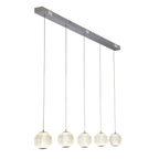 51485-5CC Allure 5 Light LED Bar Pendant Chrome Metal Clear Acrylic