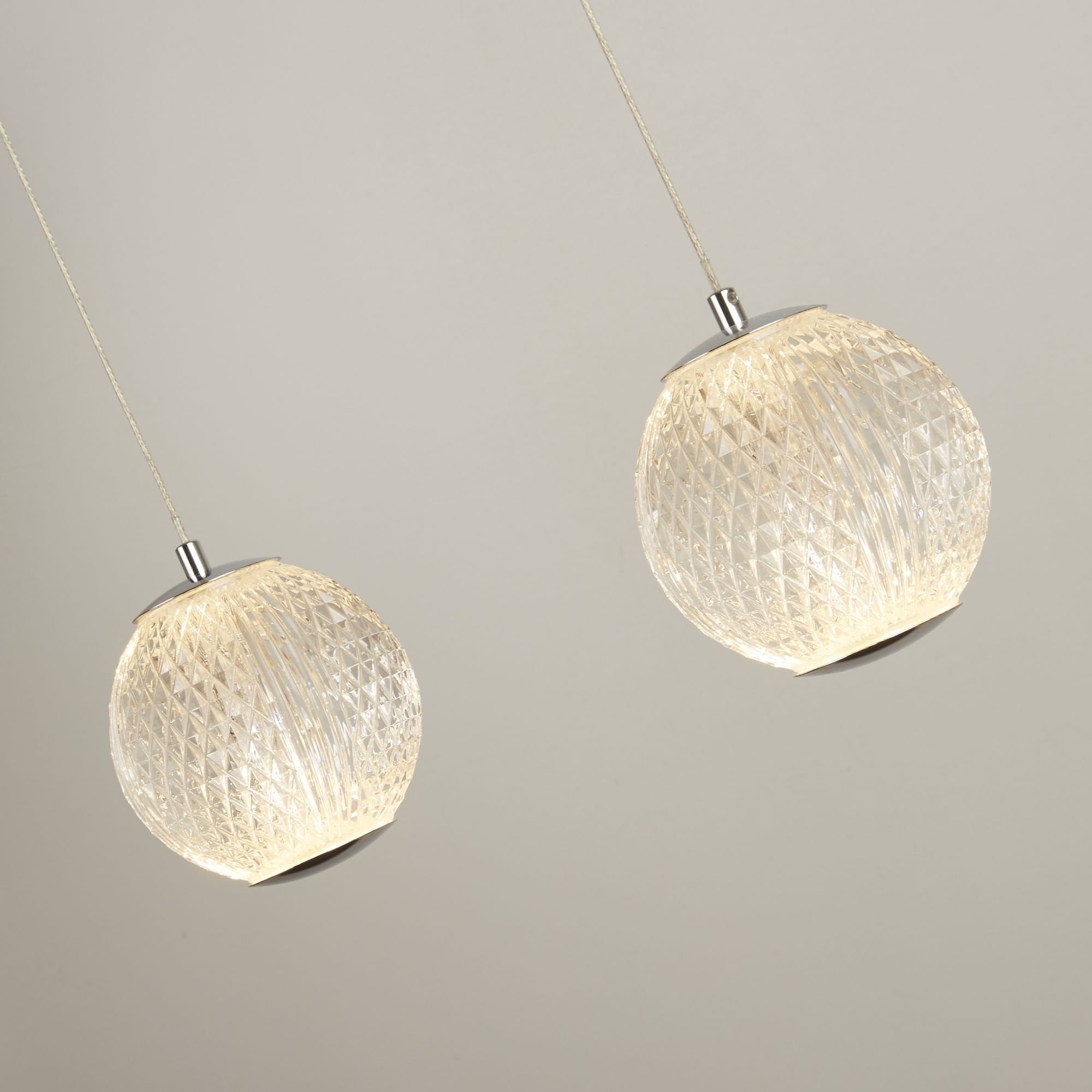 51485-5CC Allure 5 Light LED Bar Pendant Chrome Metal Clear Acrylic