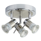 7443CC-LED Aries Bathroom 3 Light LED Round Spotlight Chrome Satin Silver