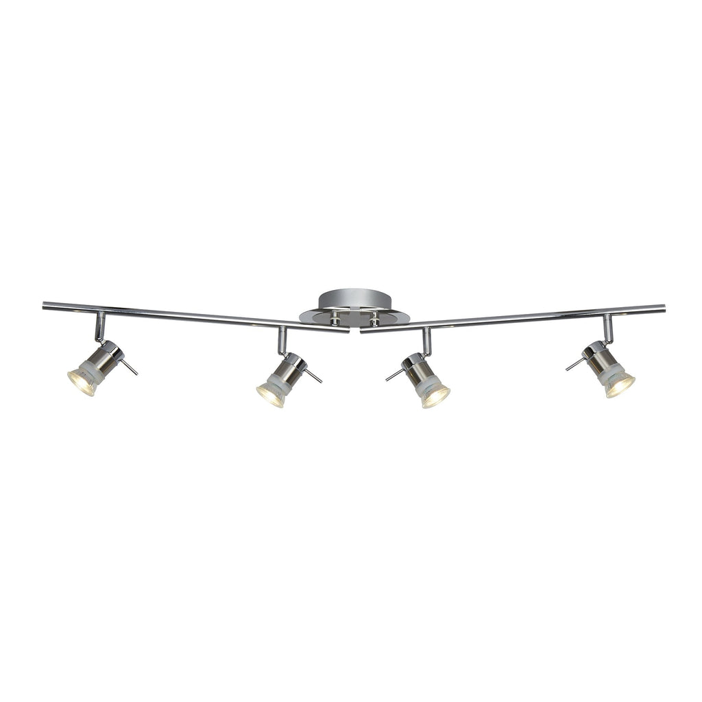 7444CC-LED Aries Bathroom 4 Light Split Bar Spotlight Chrome Satin Silver Metal