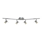 7444CC-LED Aries Bathroom 4 Light Split Bar Spotlight Chrome Satin Silver Metal