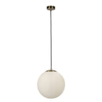 6077SB Atom II Pendant Satin Brass Opal Glass