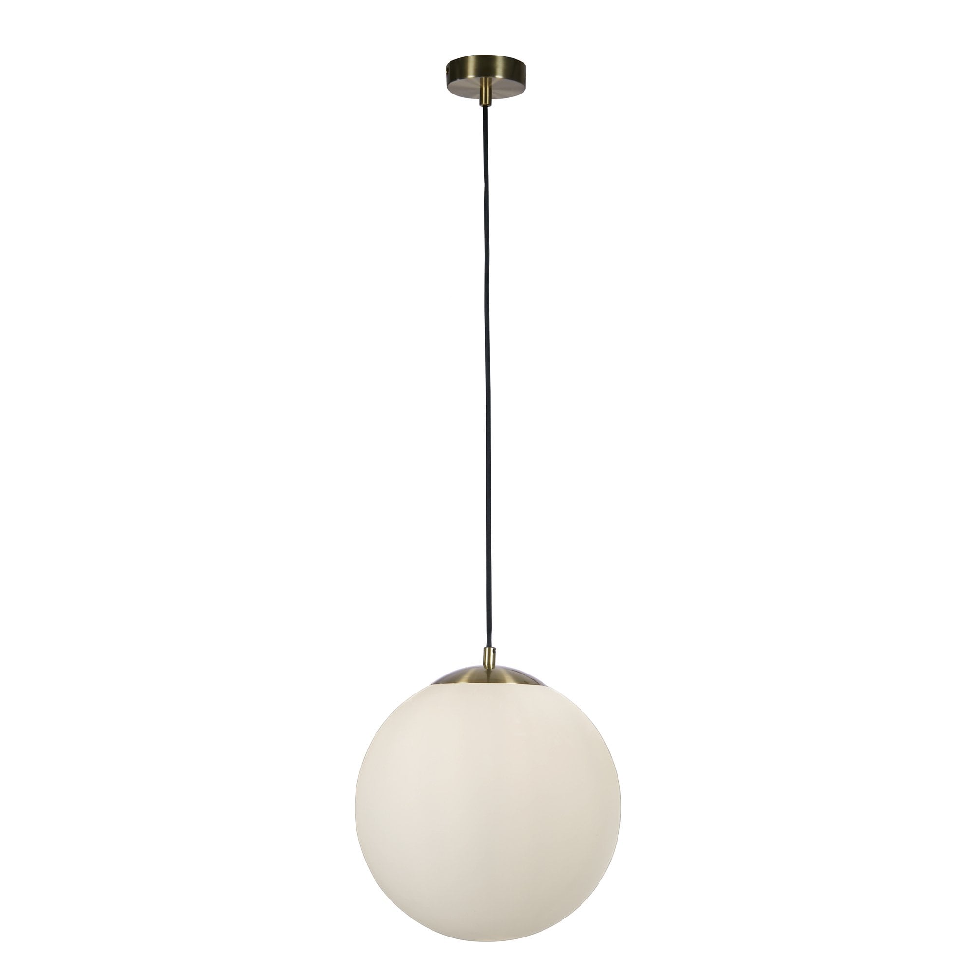 6077SB Atom II Pendant Satin Brass Opal Glass