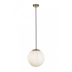 6077SB Atom II Pendant Satin Brass Opal Glass