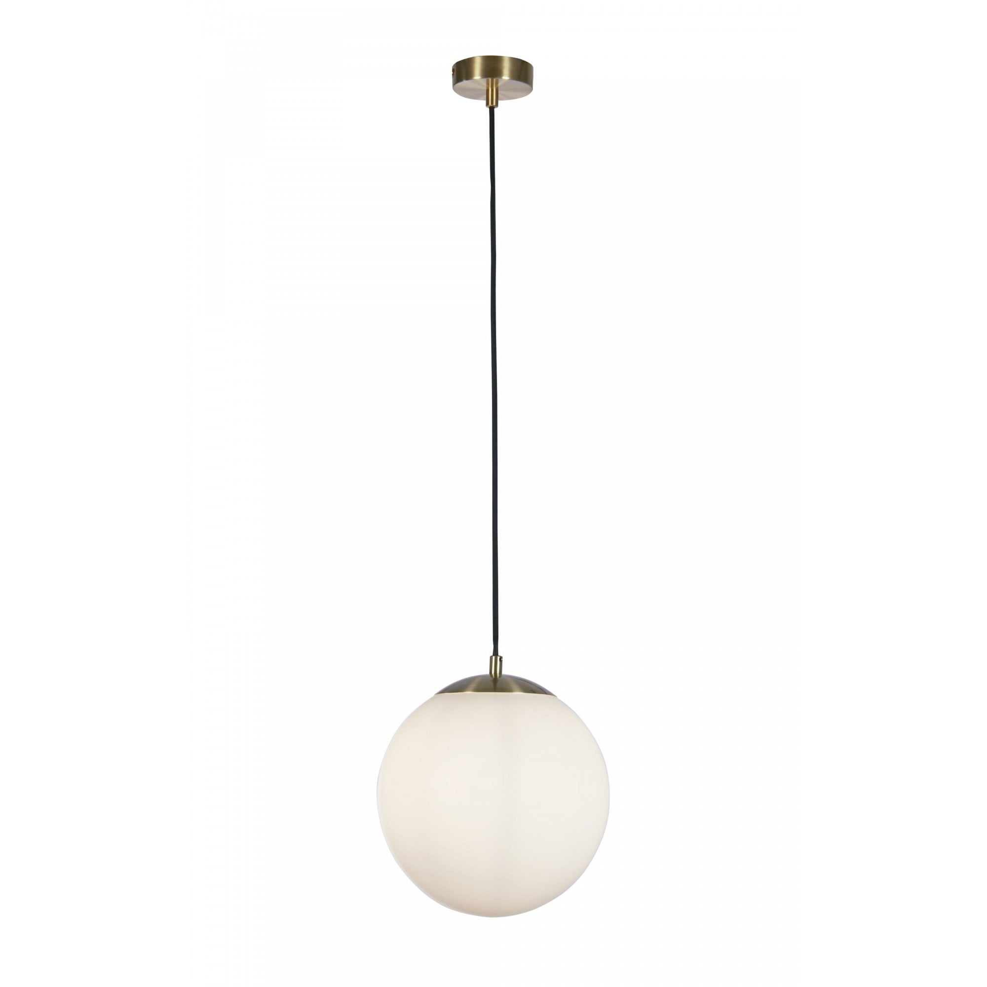 6077SB Atom II Pendant Satin Brass Opal Glass