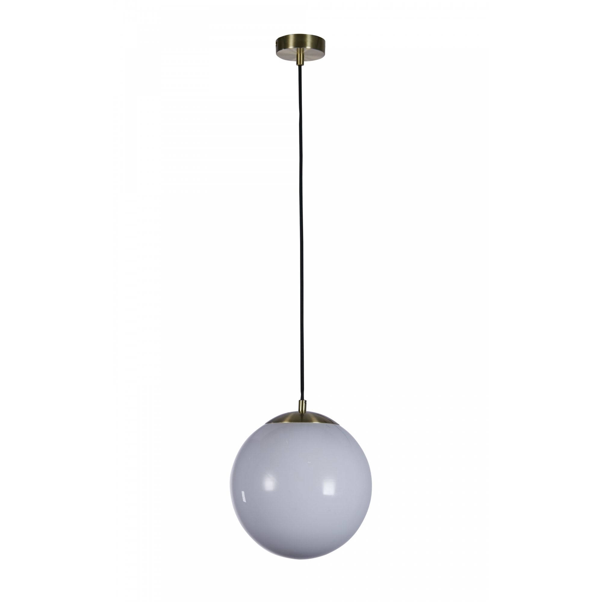 6077SB Atom II Pendant Satin Brass Opal Glass