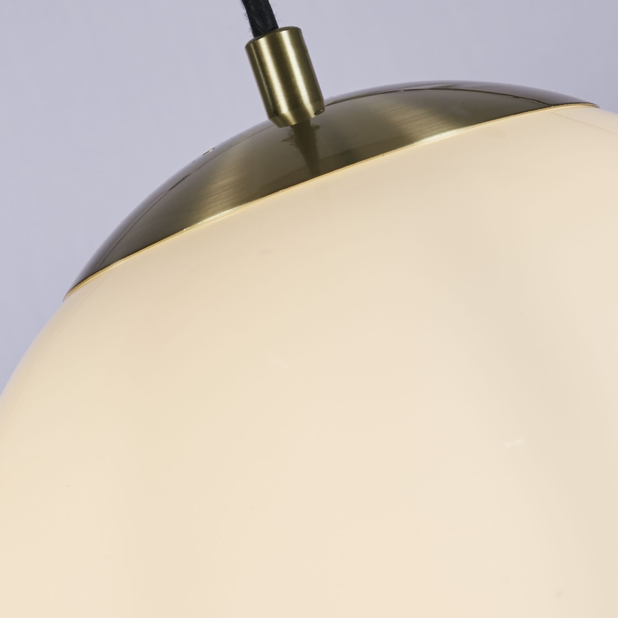 6077SB Atom II Pendant Satin Brass Opal Glass