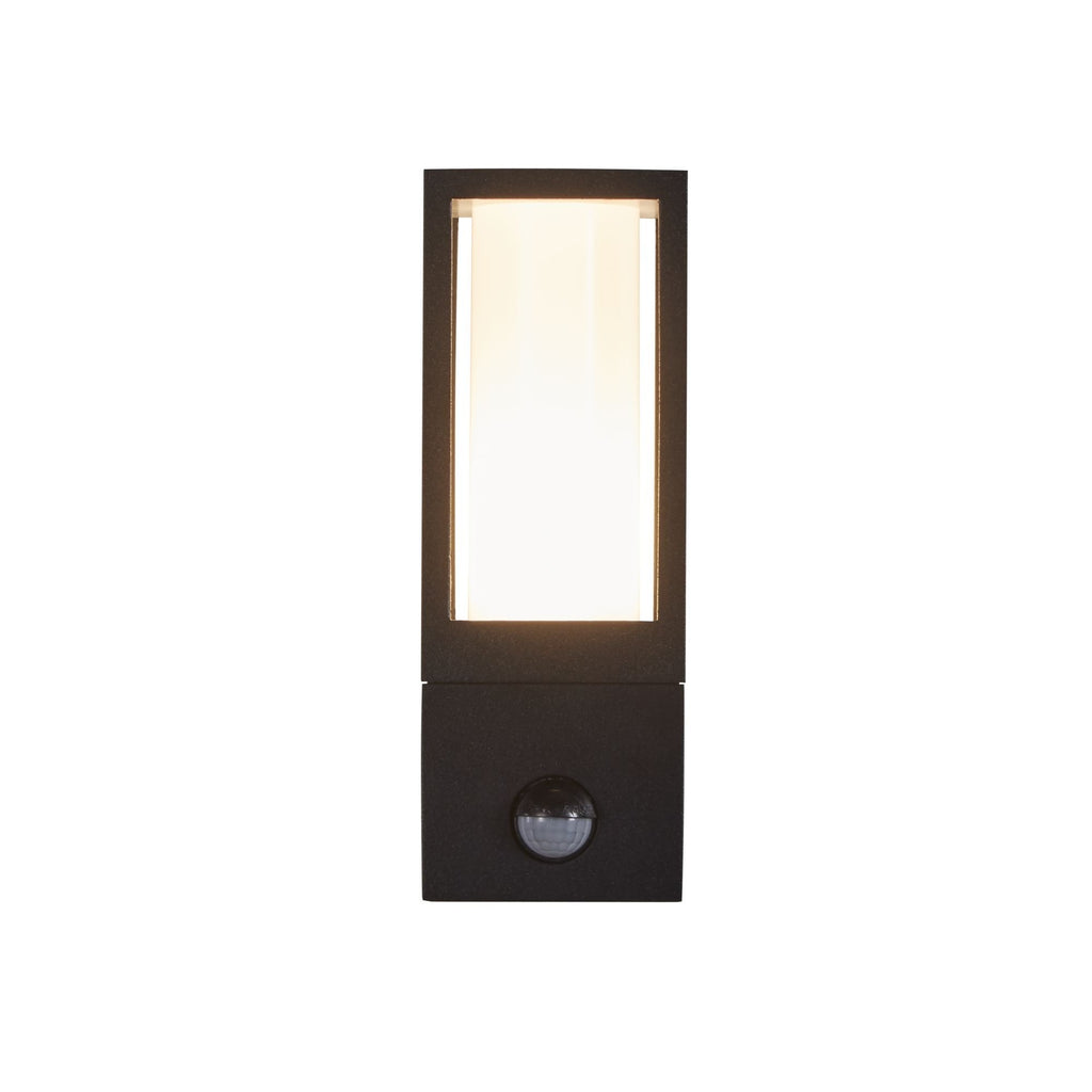 91251-1BK-PIR Avenue Outdoor Wall Light Black Metal White Polycarbonate PIR