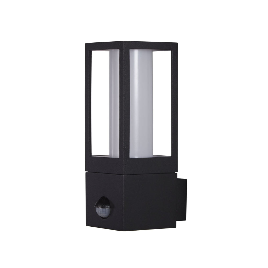 91251-1BK-PIR Avenue Outdoor Wall Light Black Metal White Polycarbonate PIR