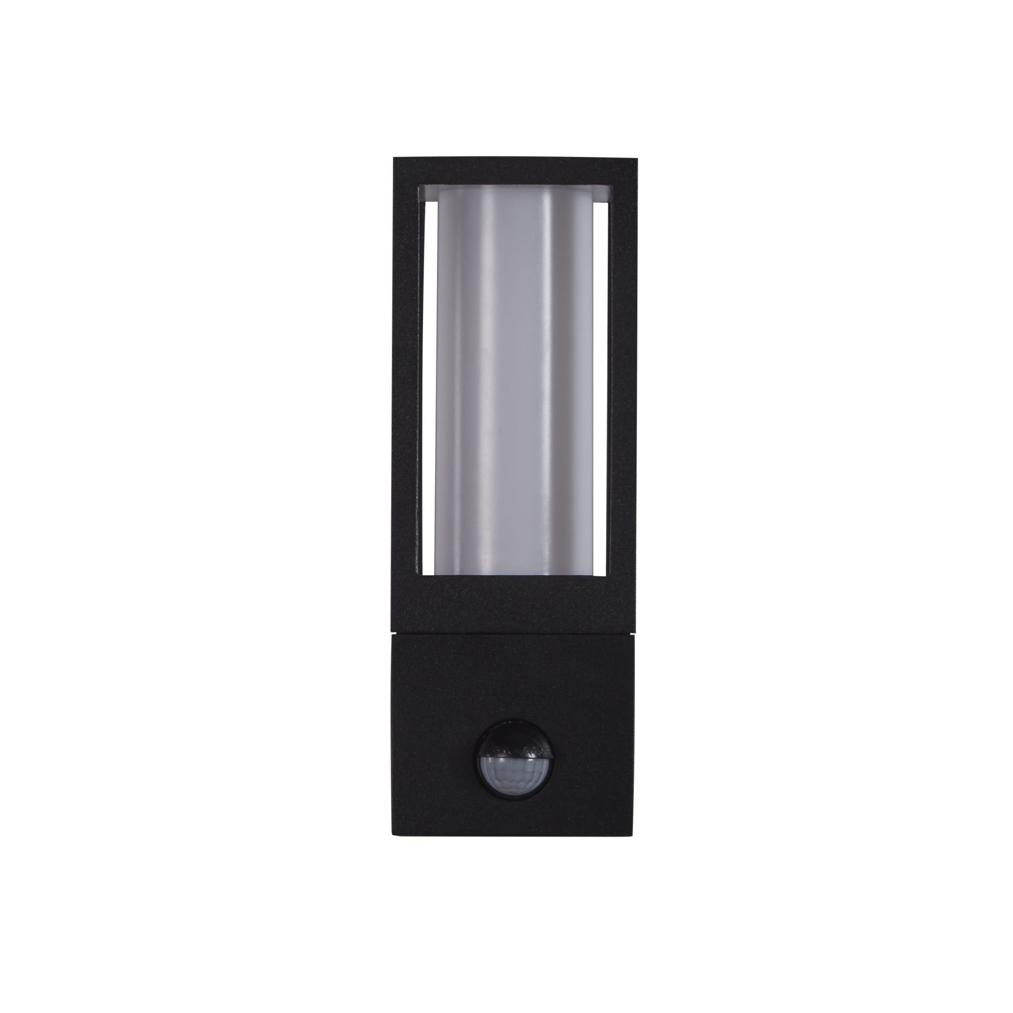 91251-1BK-PIR Avenue Outdoor Wall Light Black Metal White Polycarbonate PIR