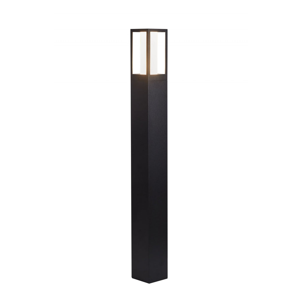91251-730 Avenue Outdoor Post Black Metal Matt White Polycarbonate