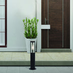 93901-450BK Batton Outdoor Post Black Metal Smoked Polycarbonate