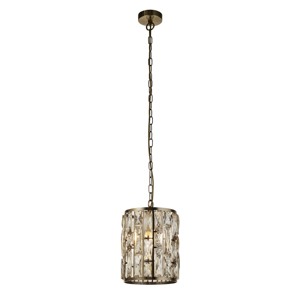 6581-1AB Bijou Pendant Antique Brass Metal Champagne Glass