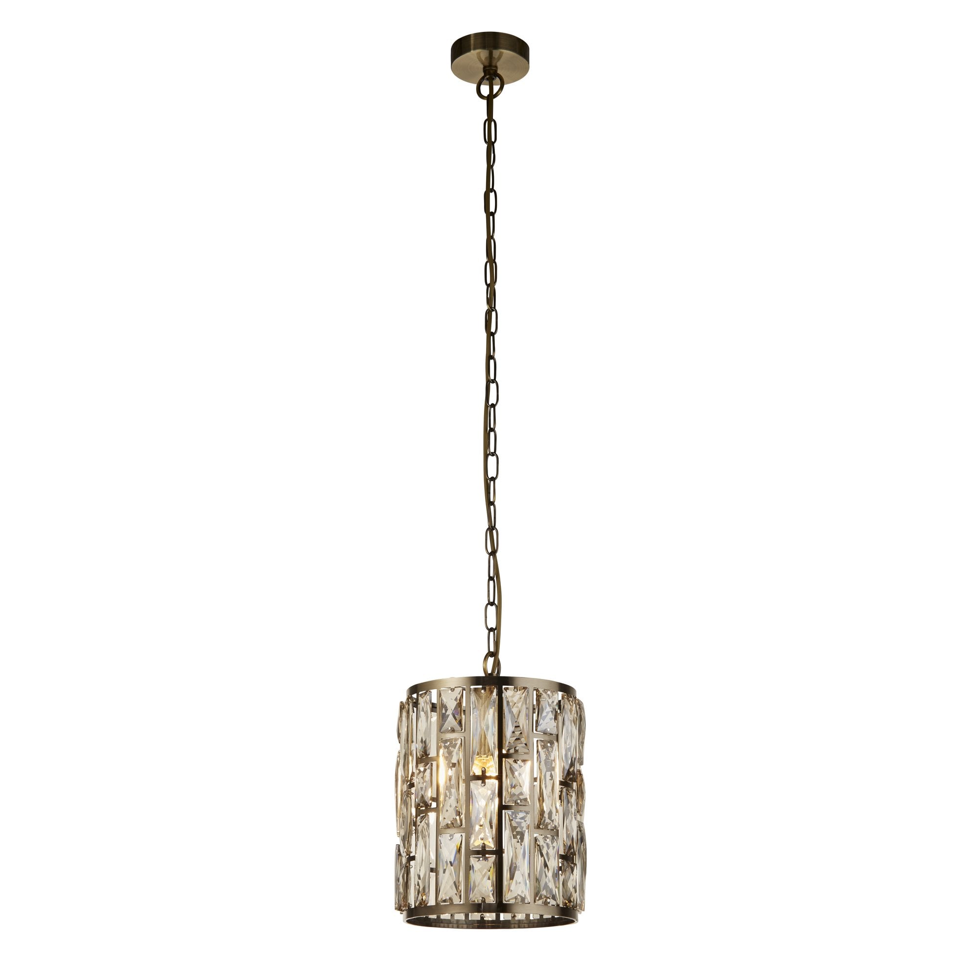 6581-1AB Bijou Pendant Antique Brass Metal Champagne Glass
