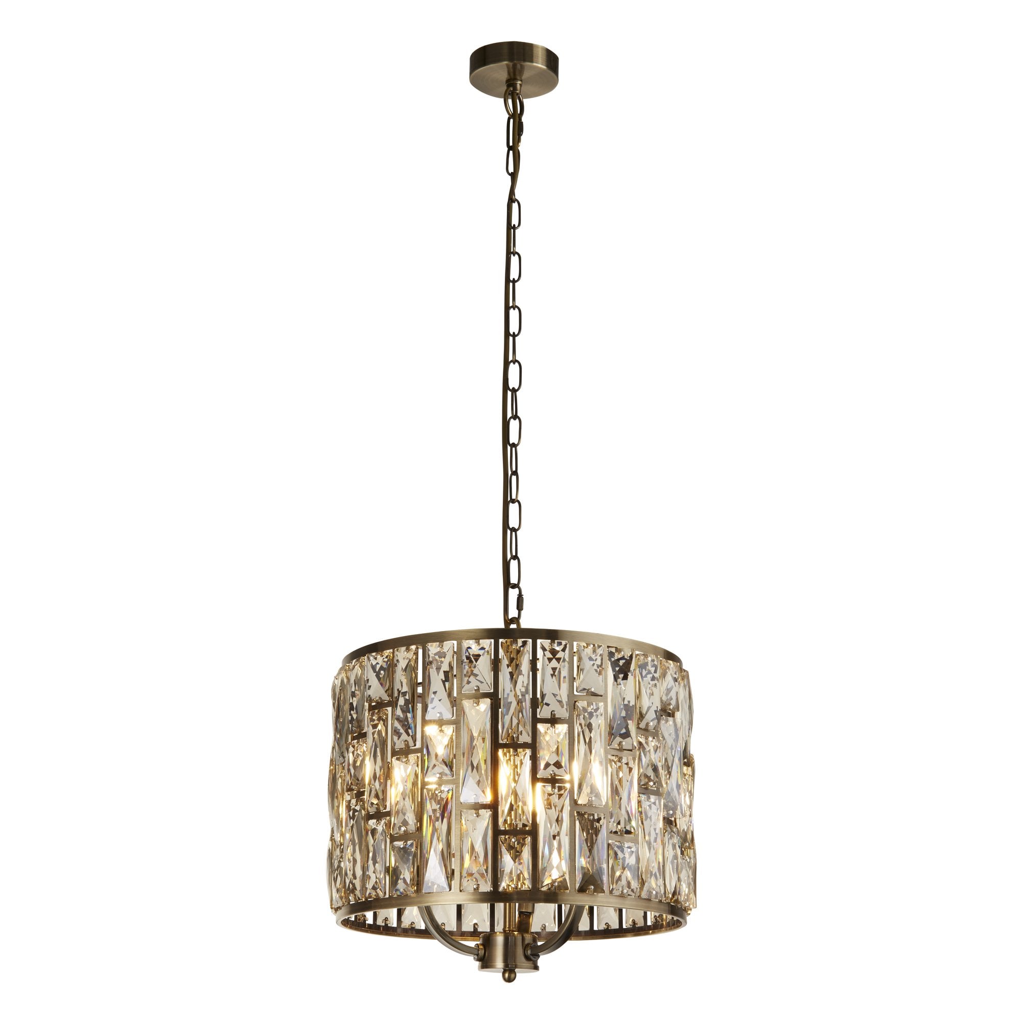 6583-3AB Bijou 3 Light Pendant Antique Brass Metal Champagne Glass