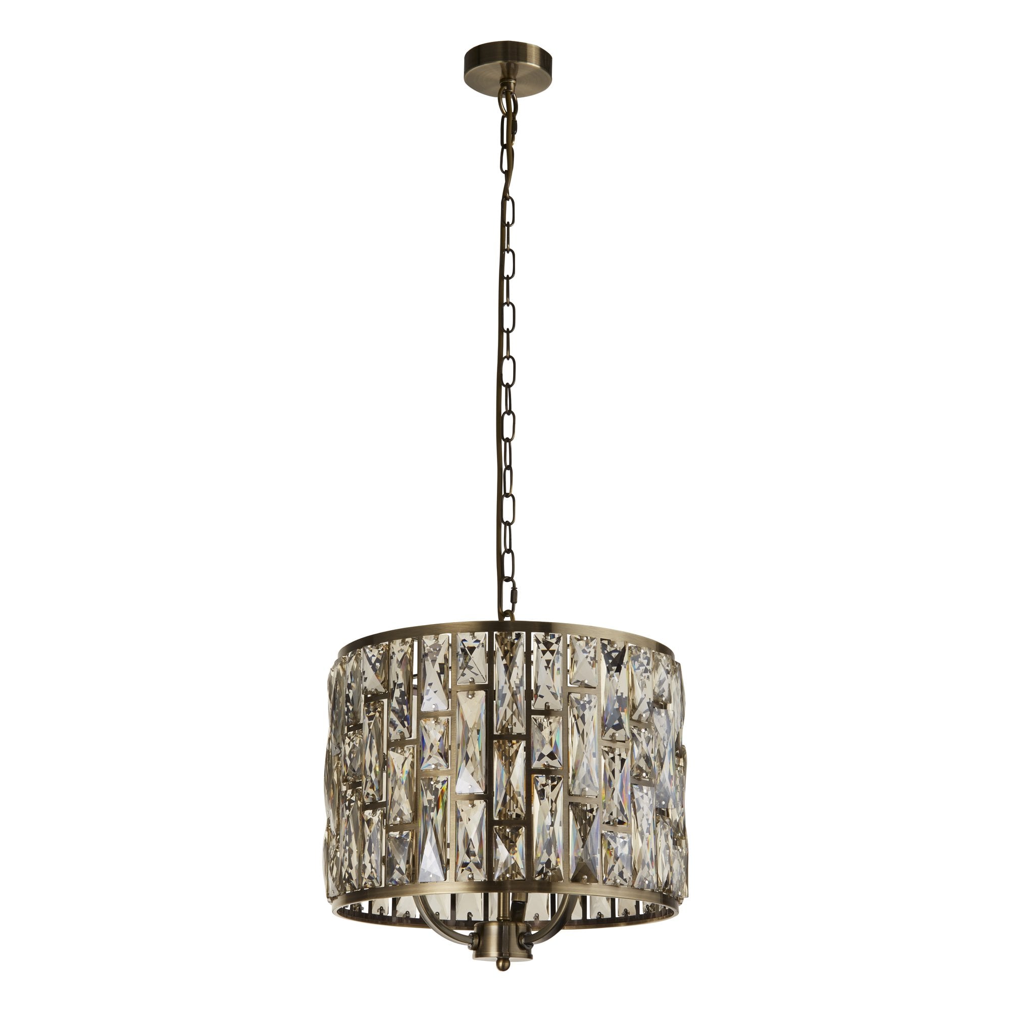 6583-3AB Bijou 3 Light Pendant Antique Brass Metal Champagne Glass