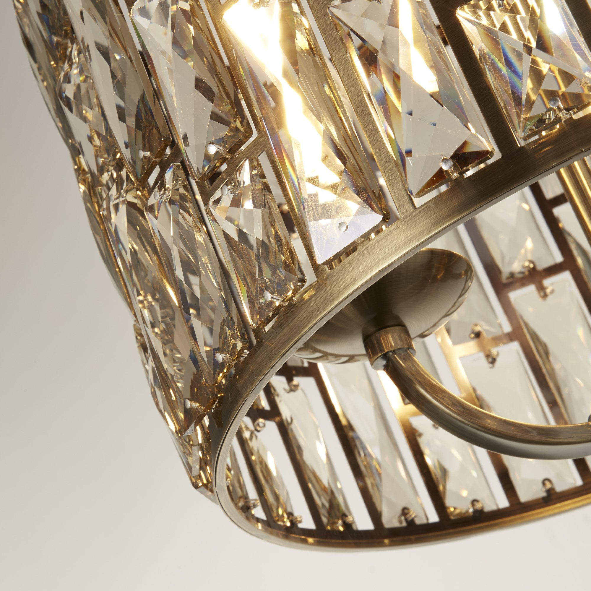 6583-3AB Bijou 3 Light Pendant Antique Brass Metal Champagne Glass