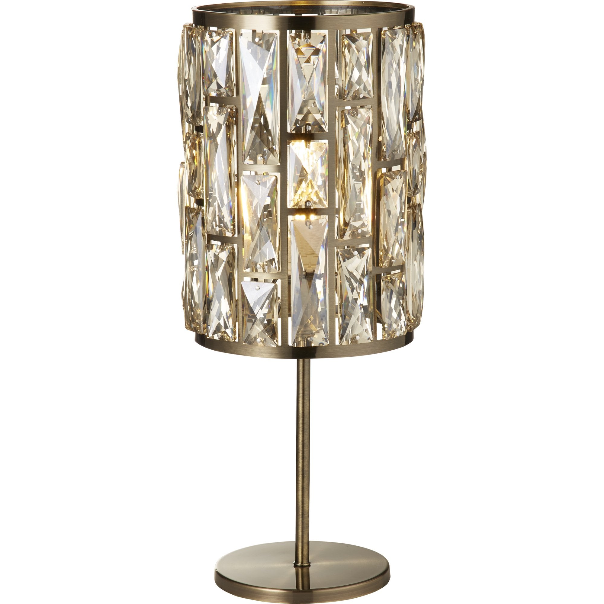 6584AB Bijou Table Lamp Antique Brass Metal Champagne Glass