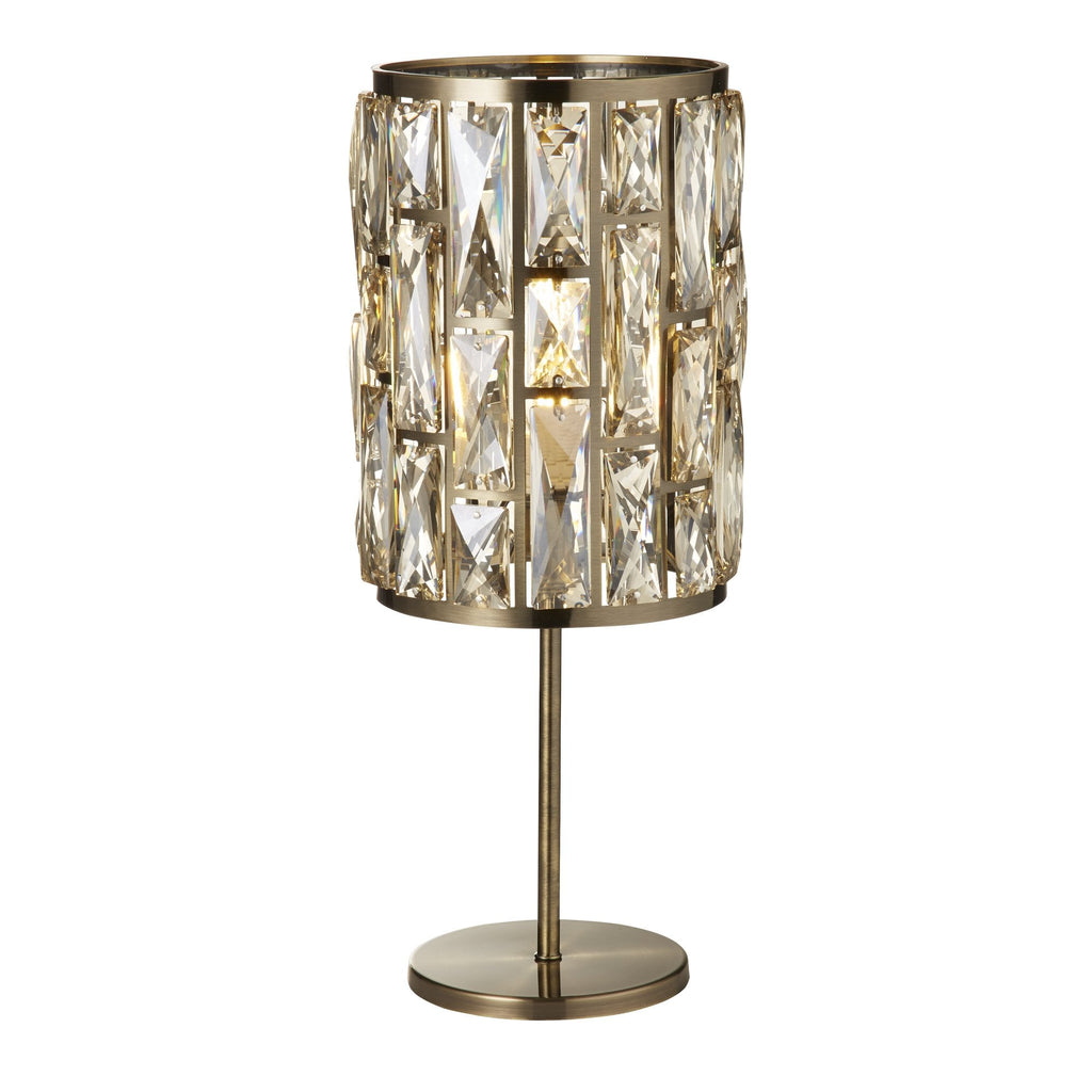 6584AB Bijou Table Lamp Antique Brass Metal Champagne Glass