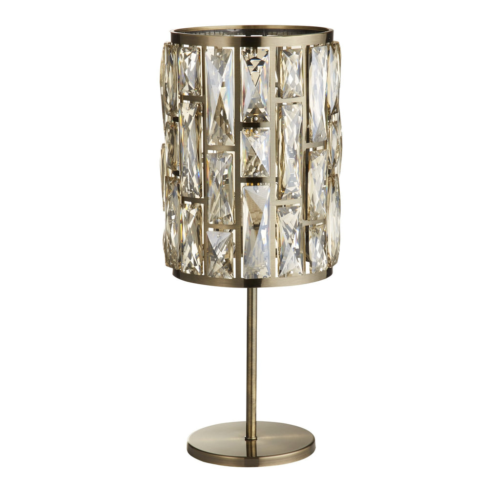 6584AB Bijou Table Lamp Antique Brass Metal Champagne Glass