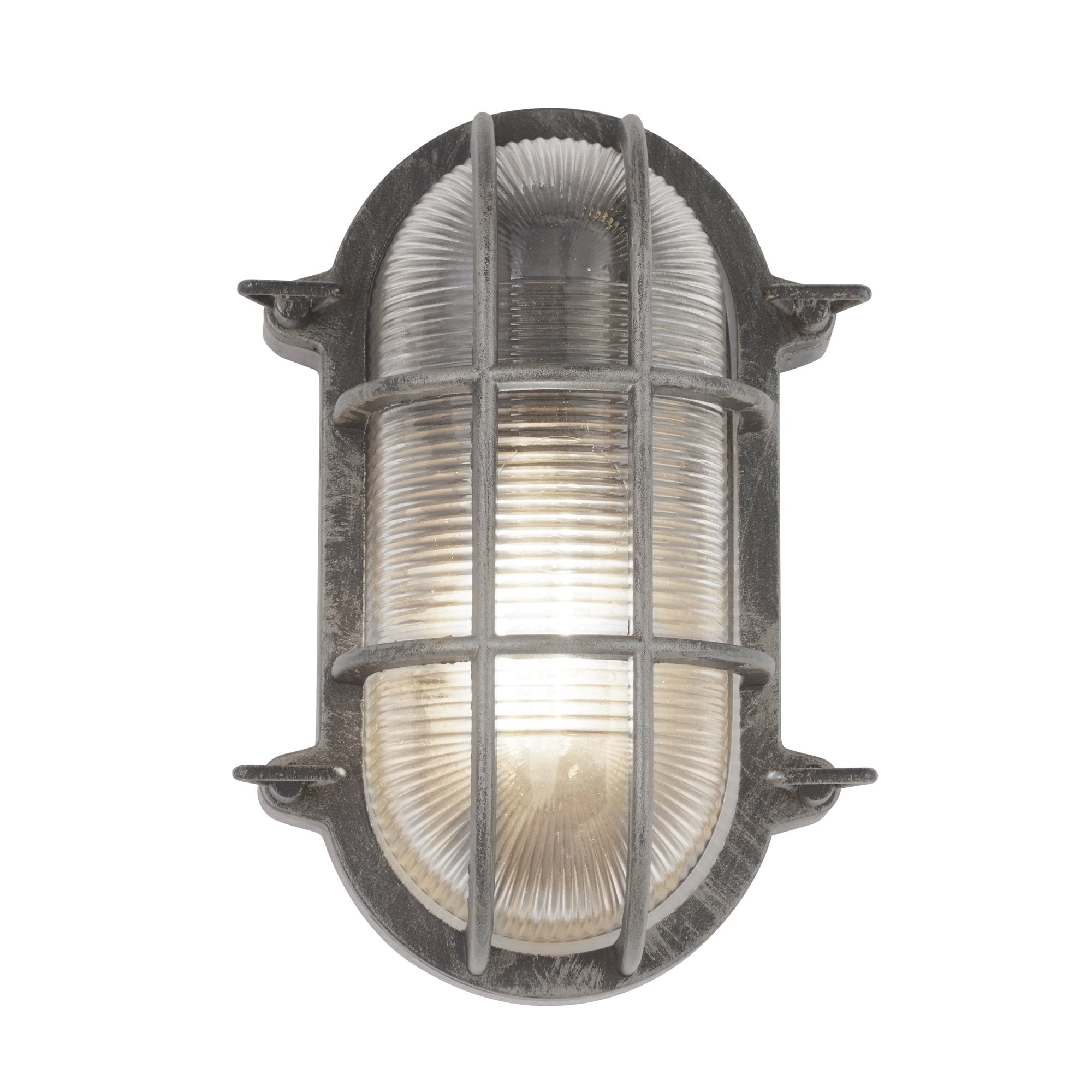 61402BS Bulkhead Oval Outdoor Wall Light Black Silver