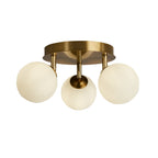 96913-3GO Crosby 3 Light Semi Flush Gold Metal Opal Glass