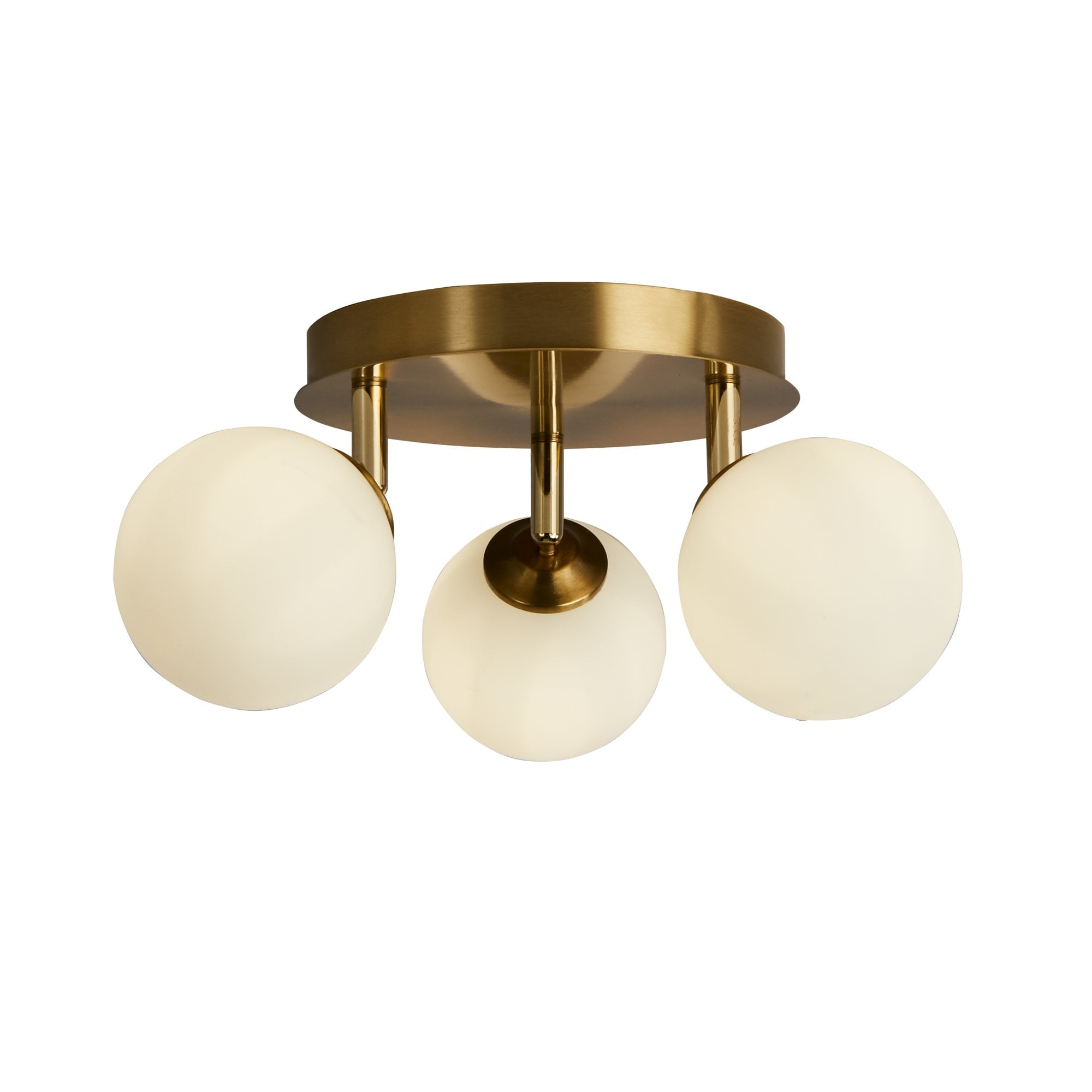 96913-3GO Crosby 3 Light Semi Flush Gold Metal Opal Glass