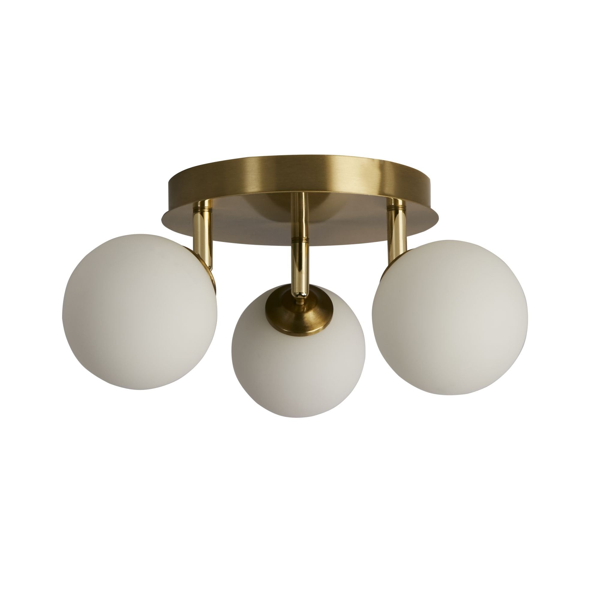 96913-3GO Crosby 3 Light Semi Flush Gold Metal Opal Glass
