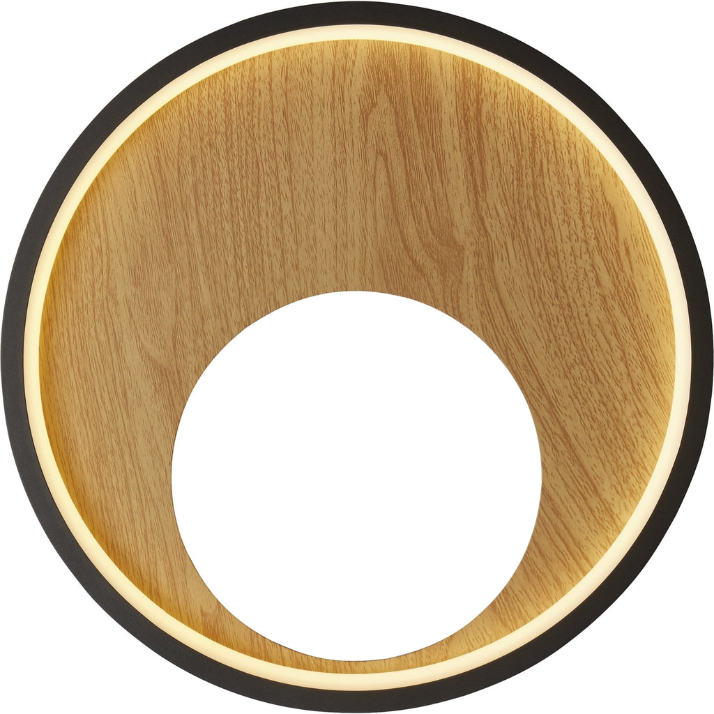 36303-1BK Curio LED Wall Light Black Metal Wood
