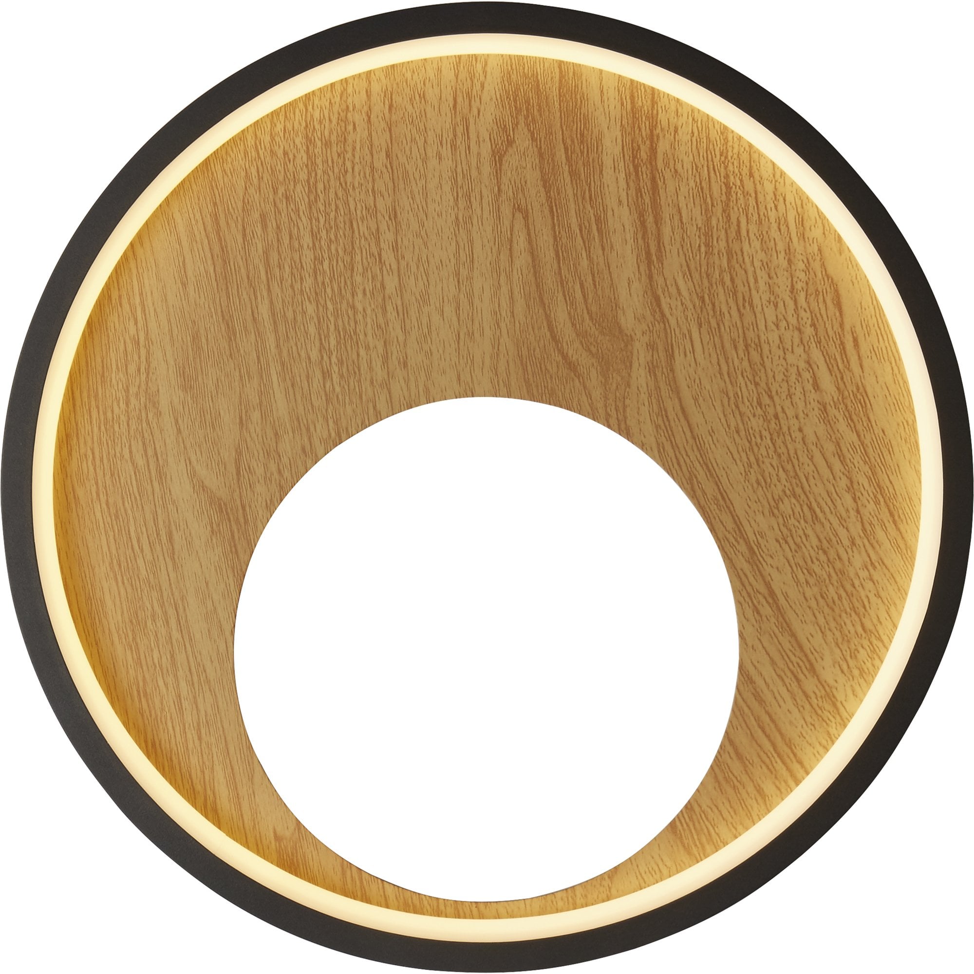 36303-1BK Curio LED Wall Light Black Metal Wood