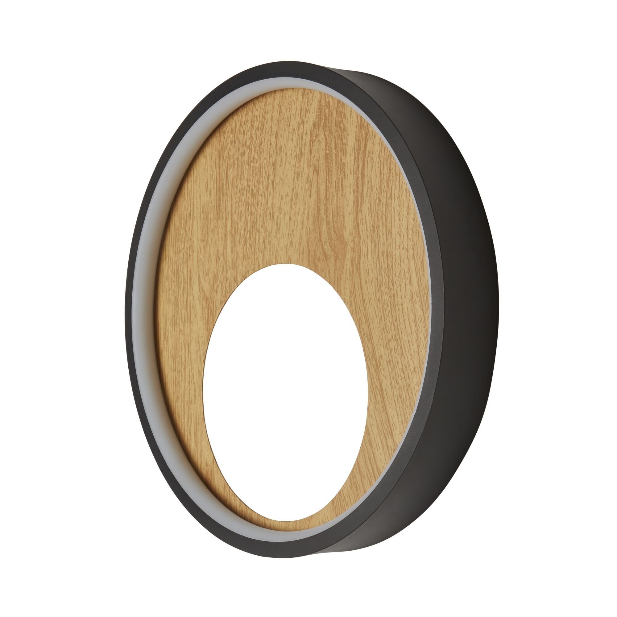36303-1BK Curio LED Wall Light Black Metal Wood