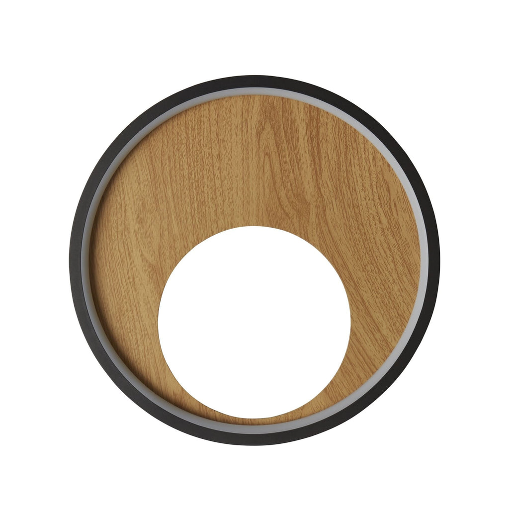 36303-1BK Curio LED Wall Light Black Metal Wood