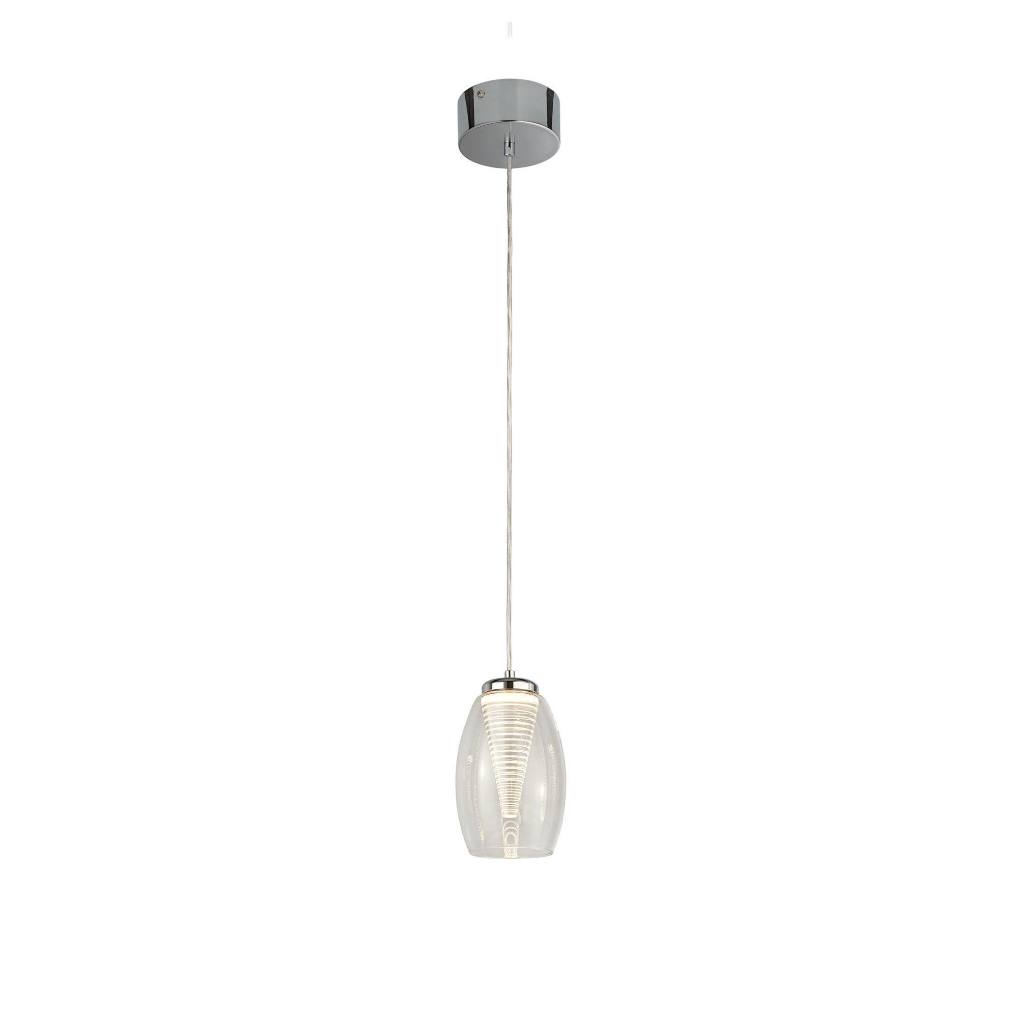 97291-1CL Cyclone LED Pendant Chrome Metal Glass