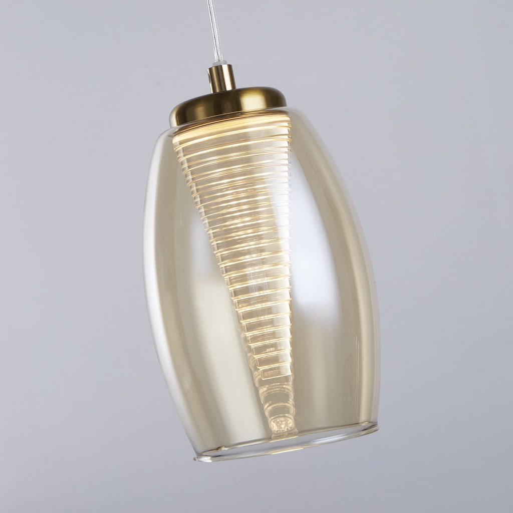 97291-1CP Cyclone LED Pendant Bronze Metal Champagne Glass