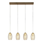 97292-4CP Cyclone 4 Light LED Bar Pendant Bronze Metal Champagne Glass