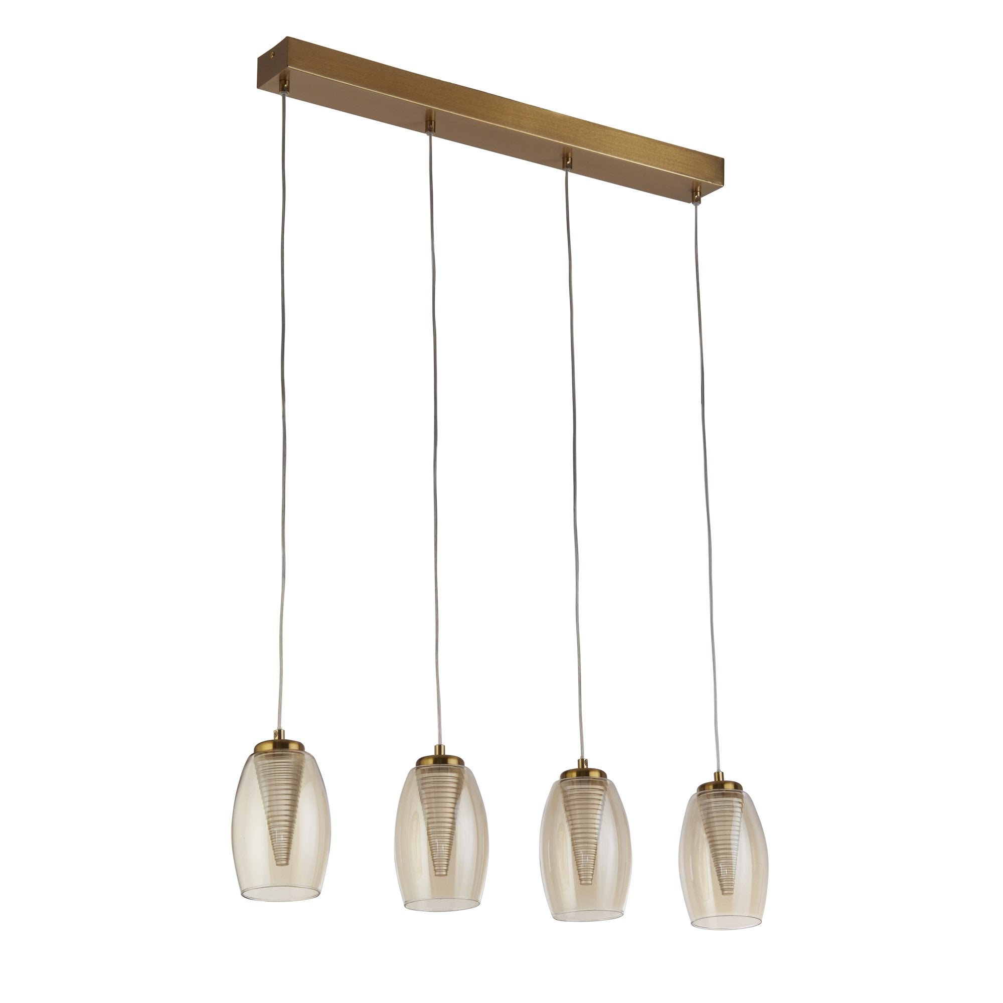 97292-4CP Cyclone 4 Light LED Bar Pendant Bronze Metal Champagne Glass