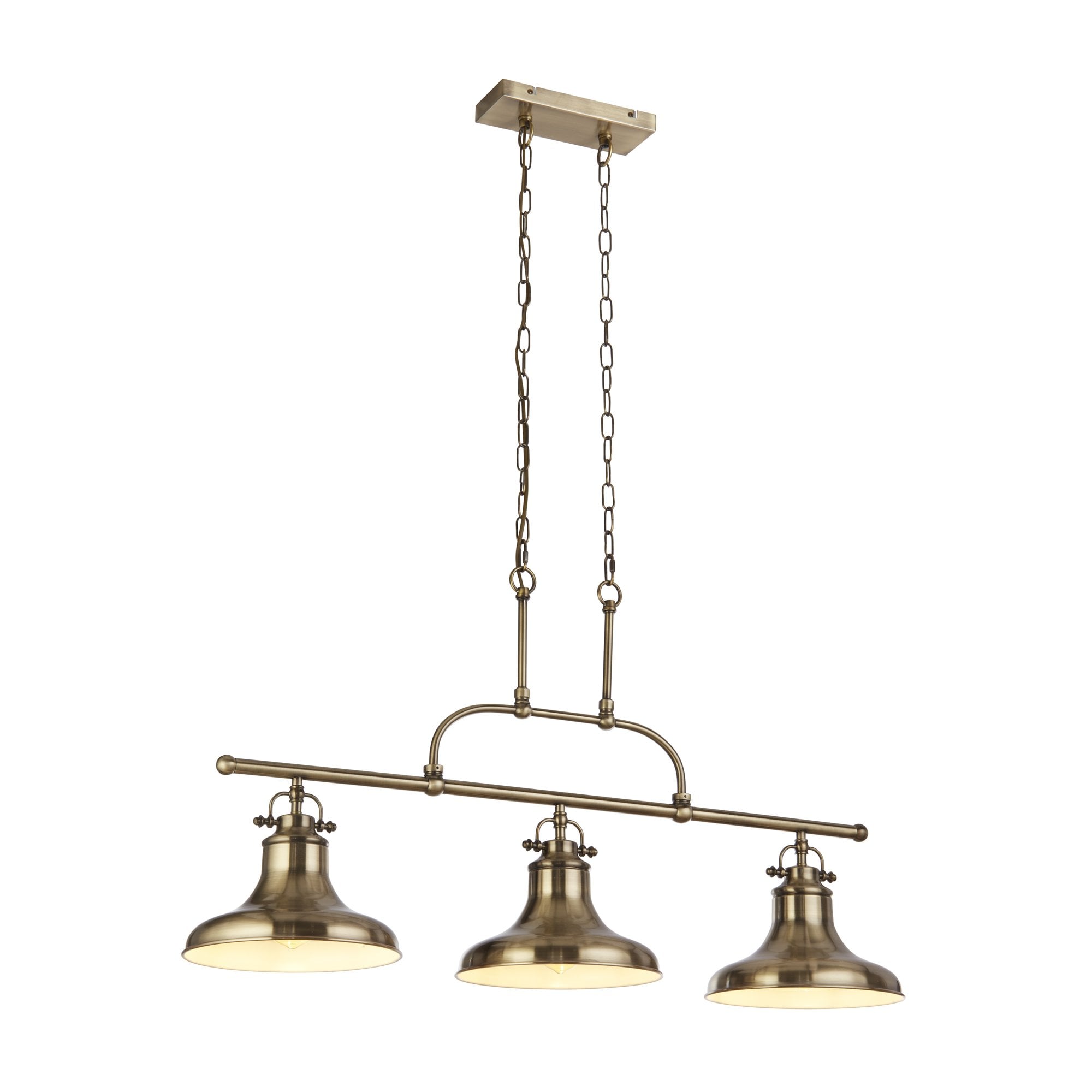 3193-3AB Dallas 3 Light Bar Pendant Antique Brass Metal