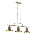 3193-3AB Dallas 3 Light Bar Pendant Antique Brass Metal