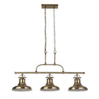 3193-3AB Dallas 3 Light Bar Pendant Antique Brass Metal