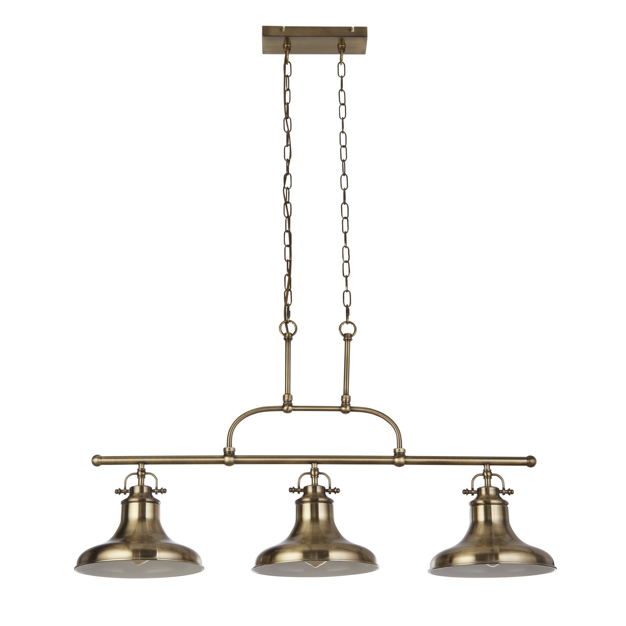 3193-3AB Dallas 3 Light Bar Pendant Antique Brass Metal