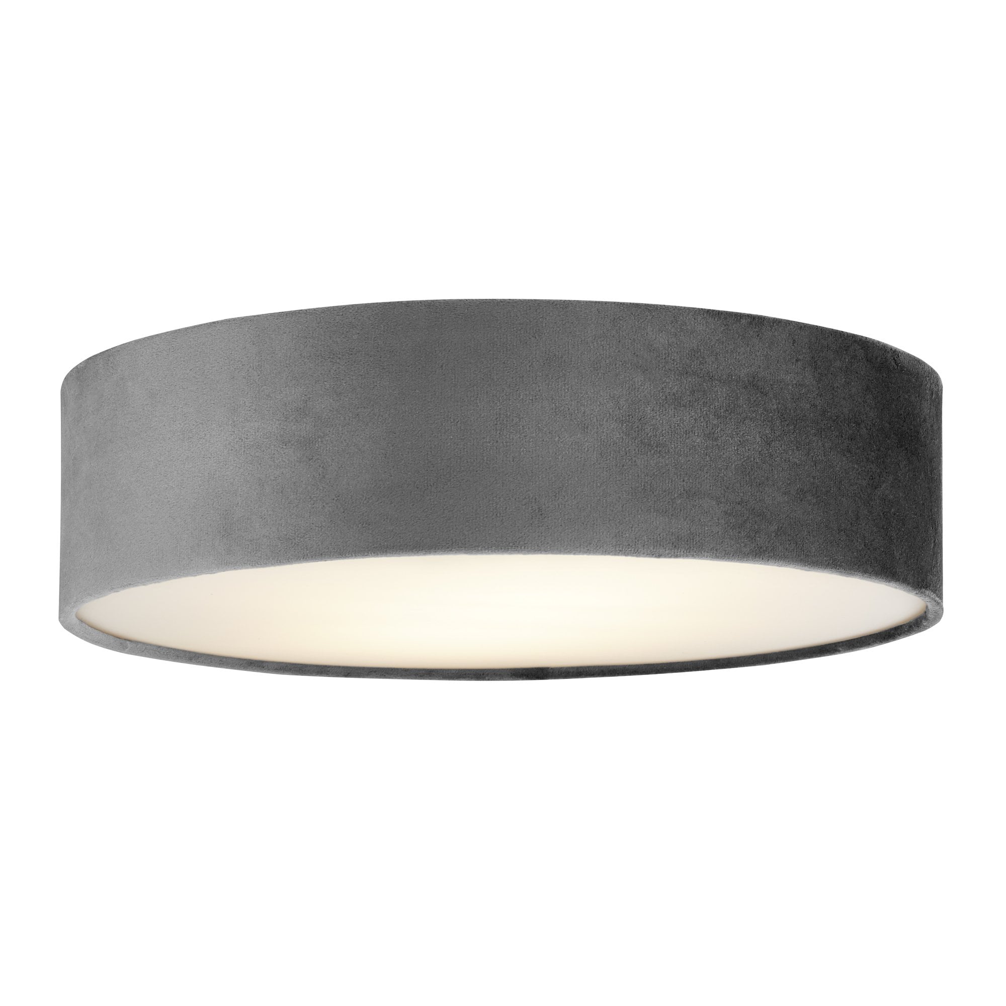 23298-2GY Drum 2 Light Flush Ceiling Light Grey Velvet