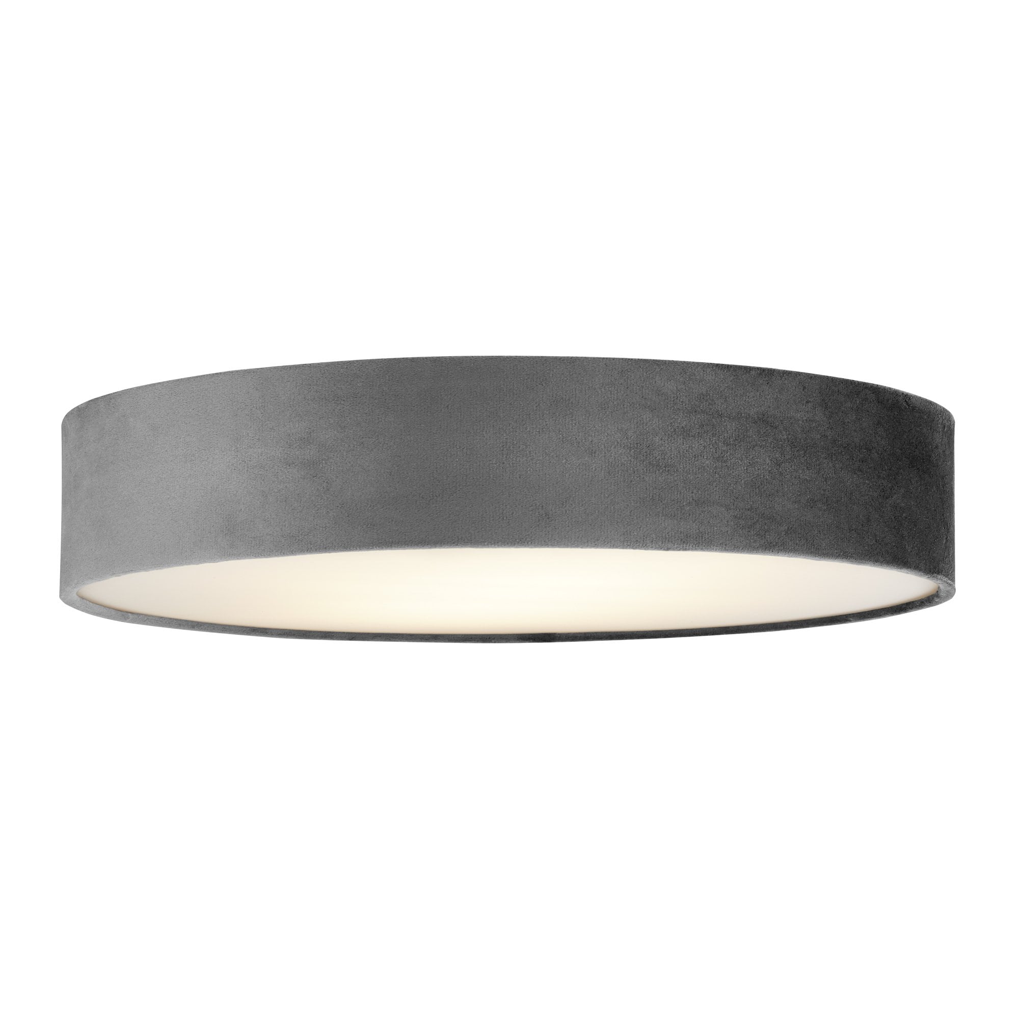 23298-3GY Drum 3 Light Flush Ceiling Light Grey Velvet