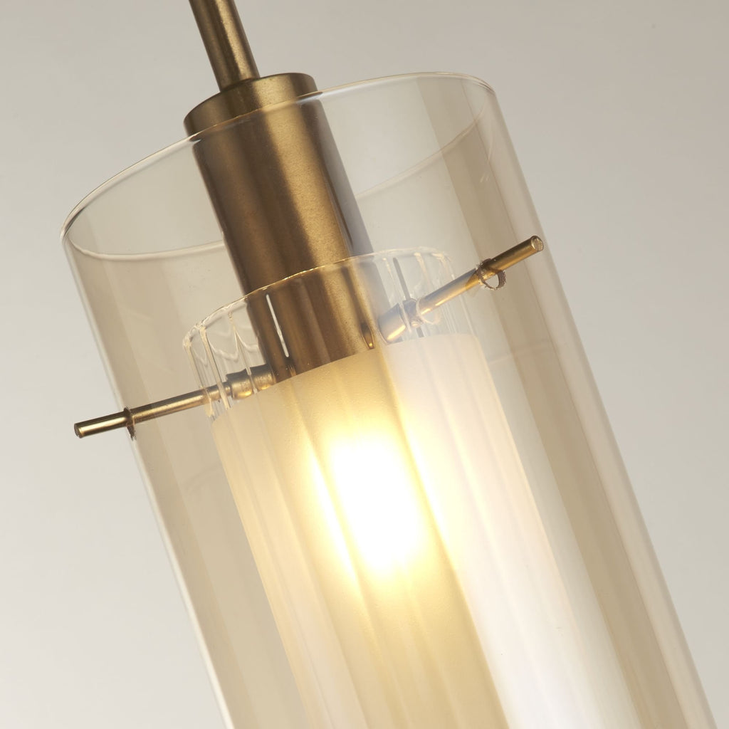 2301CP Duo III Pendant Bronze Metal Champagne Glass