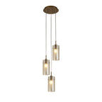 2303-3CP Duo III 3 Light Multi Drop Bronze Metal Champagne Glass