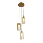 2303-3CP Duo III 3 Light Multi Drop Bronze Metal Champagne Glass