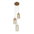 2303-3CP Duo III 3 Light Multi Drop Bronze Metal Champagne Glass