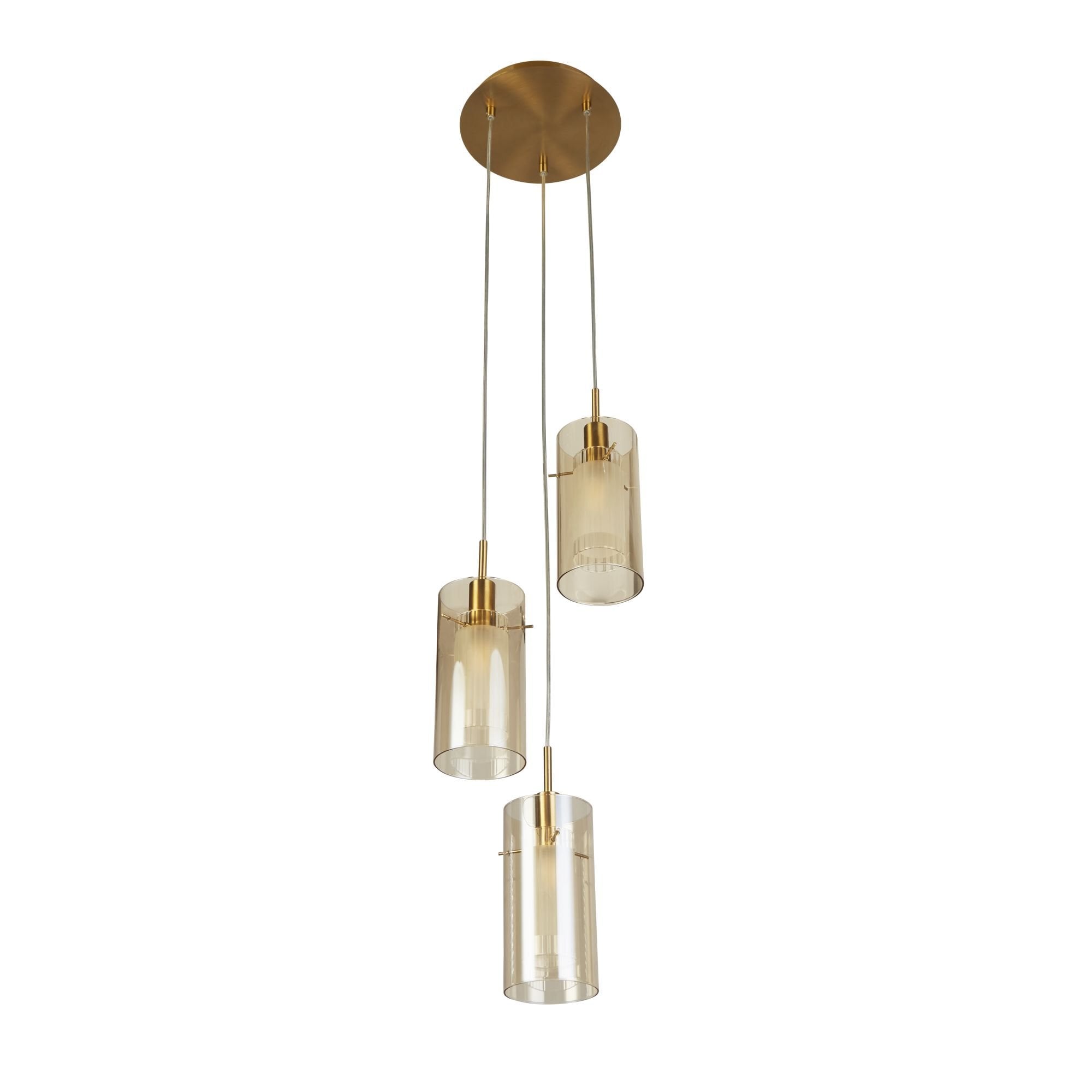 2303-3CP Duo III 3 Light Multi Drop Bronze Metal Champagne Glass