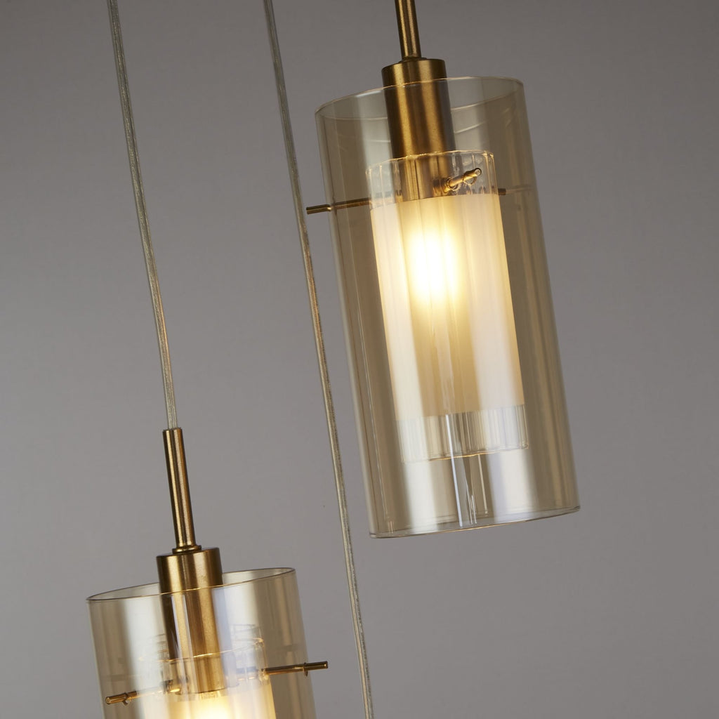 2303-3CP Duo III 3 Light Multi Drop Bronze Metal Champagne Glass