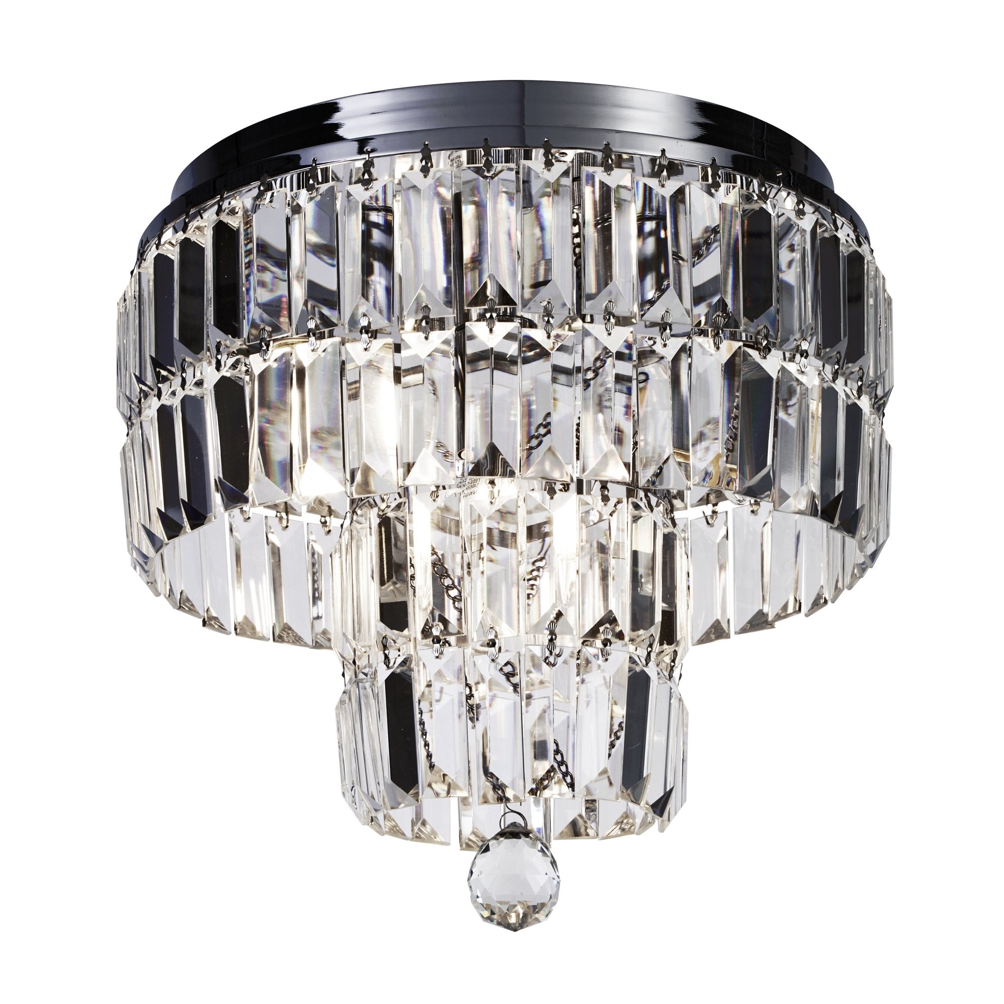 61321-4CC Empire Bathroom 4 Light Flush Chrome Metal Clear Crystal